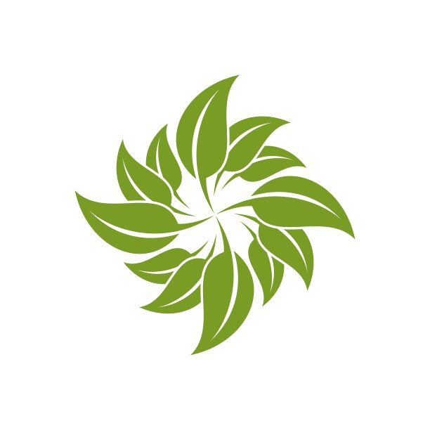 绿叶生态标志模板插图设计。向量EPS 10。图片下载
