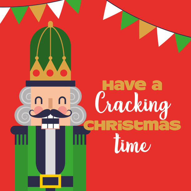 带胡桃夹子的圣诞卡图片下载