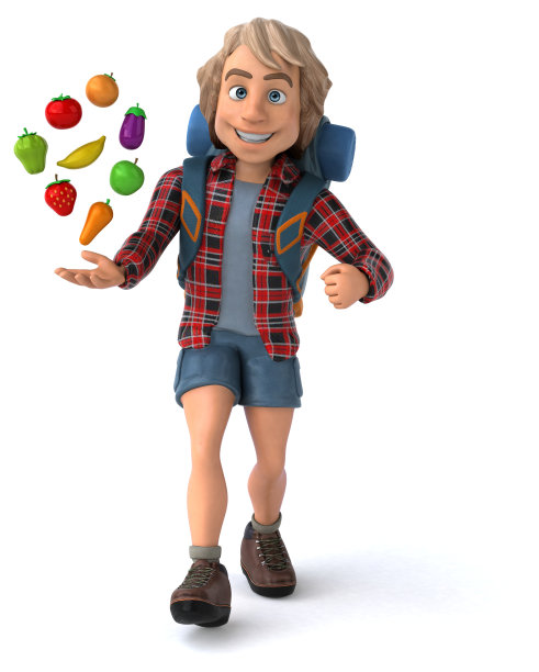 有趣的背包客卡通人物图片下载