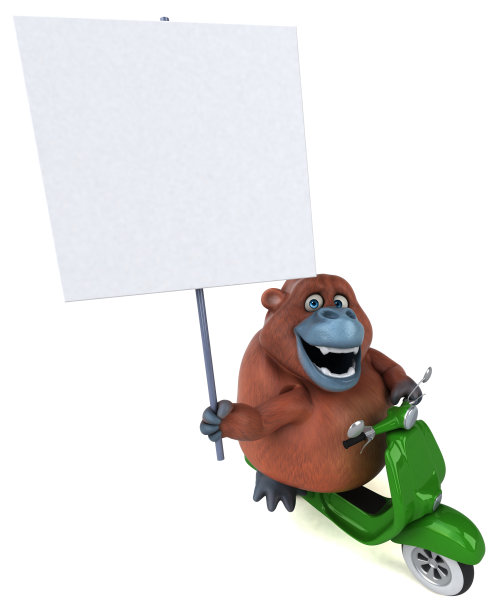 有趣的猩猩outan - 3D插图图片下载