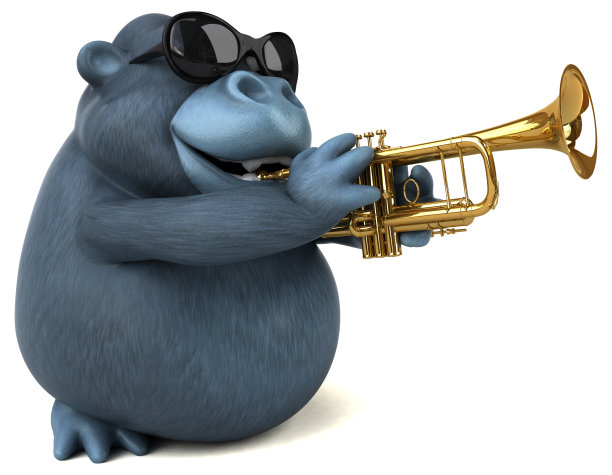 有趣的大猩猩- 3D插图图片下载