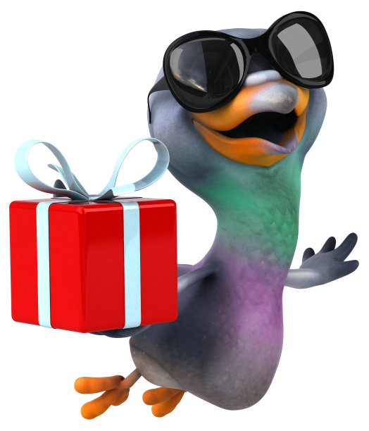 有趣的鸽子- 3D插图图片下载