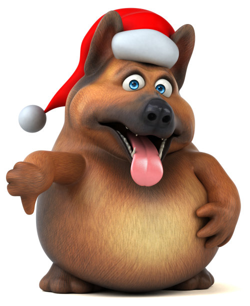 有趣的德国牧羊犬- 3D插图图片下载