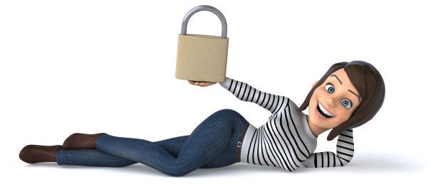 有趣的3D卡通休闲角色女人图片下载