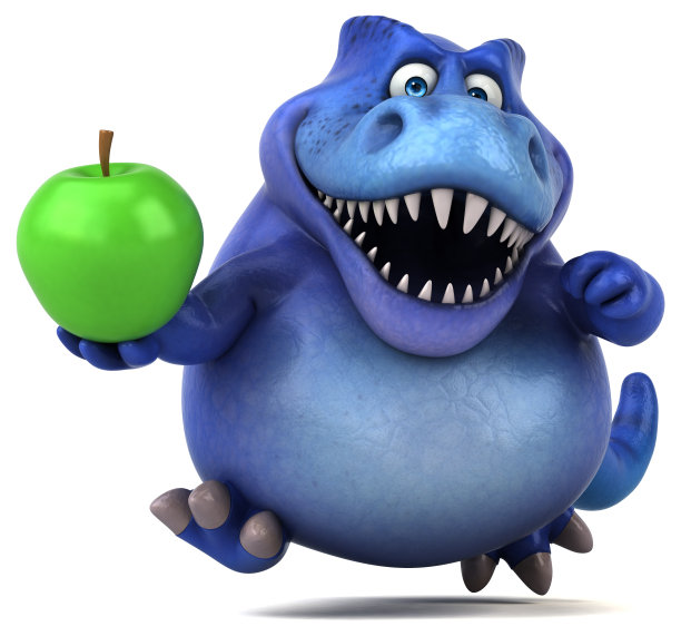 有趣的恐龙- 3D插图图片下载