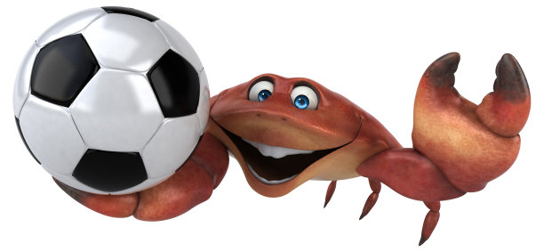 有趣的螃蟹- 3D插图图片下载