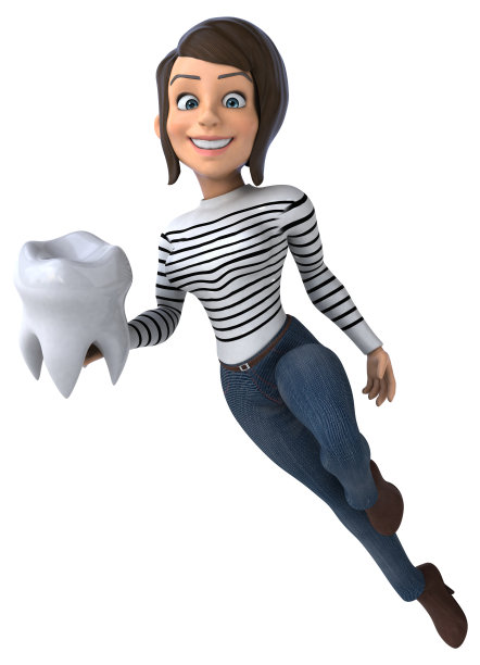 有趣的3D卡通休闲角色女人图片下载