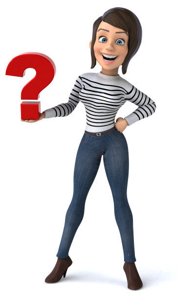 有趣的3D卡通休闲角色女人图片下载