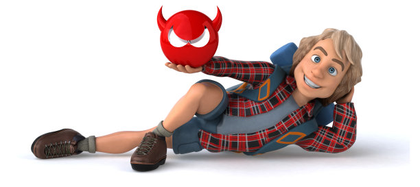 有趣的背包客卡通人物图片下载