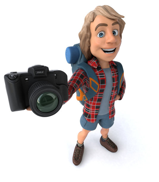 有趣的背包客卡通人物图片下载