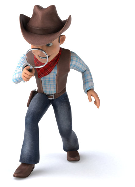 有趣的牛仔- 3D插图图片下载