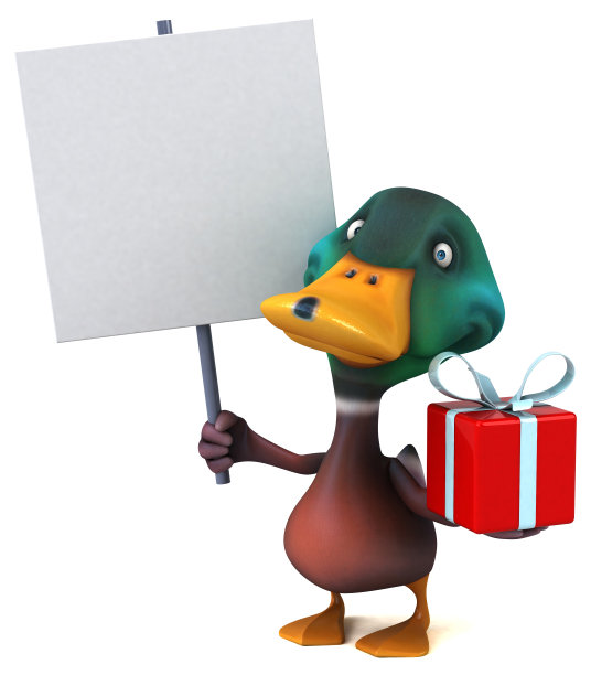 有趣的鸭子- 3D插图图片下载