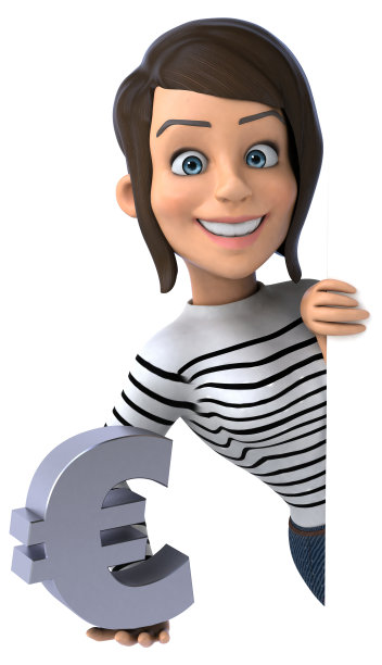 有趣的3D卡通休闲角色女人图片下载