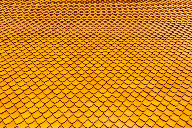 瓦片屋顶背景，粘土瓦片屋顶纹理背景图片下载