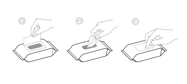 湿纸巾流包隔离在白色背景上。图片下载