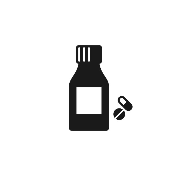 药丸与药瓶医疗黑色矢量图标图片下载