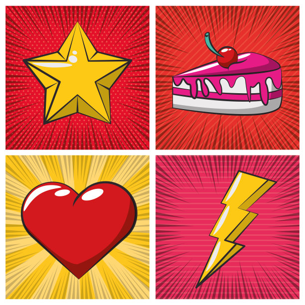 海报波普艺术风格与设置图标图片下载