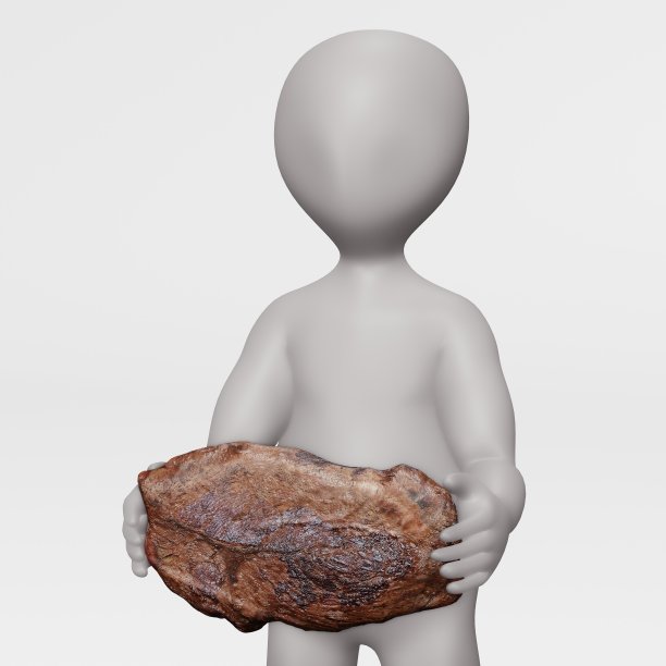 3D渲染的人物与牛肉牛排图片下载