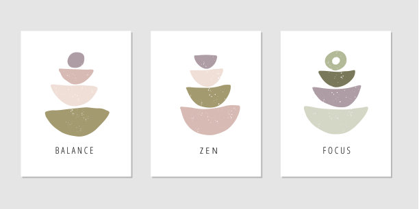 平衡禅宗焦点平面矢量海报集图片下载