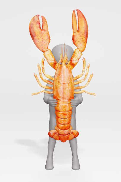 3D渲染卡通人物与煮龙虾图片下载