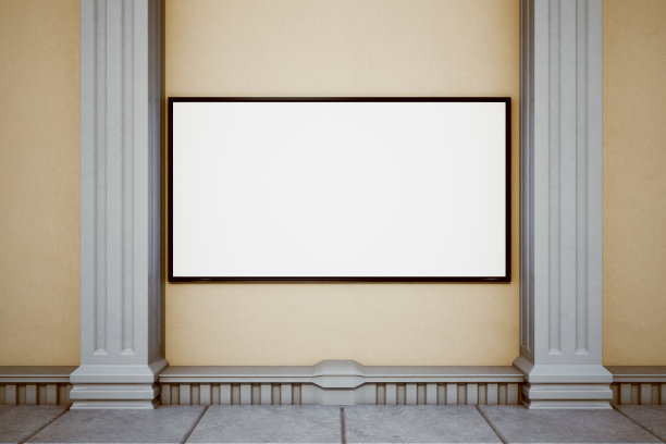 带有广告牌的当代经典室内设计图片下载