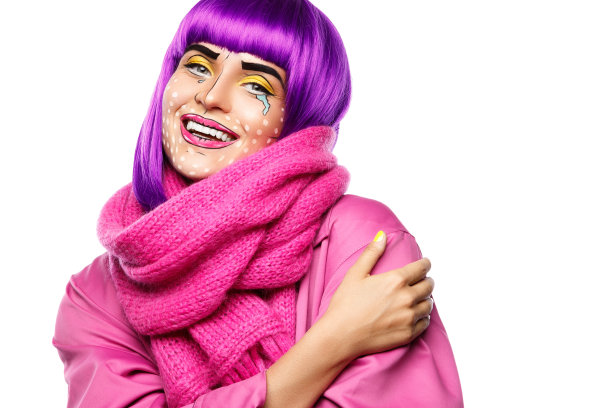 模特在创意形象与流行艺术化妆图片下载