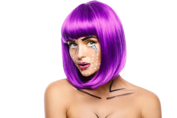 模特在创意形象与流行艺术化妆图片下载