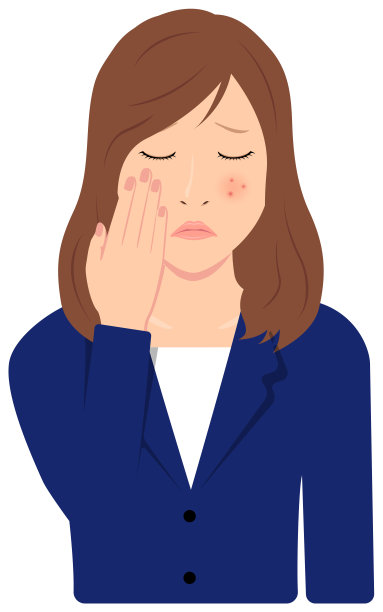 年轻的亚洲商业妇女矢量插图(上半身，腰部以上)/痤疮，丘疹，皮肤，皮疹图片下载