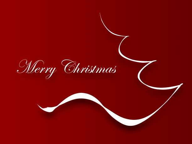 抽象简约的圣诞树设计以红色为背景图片下载