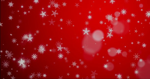 圣诞蓝色背景与雪花-飘落的雪3D渲染图片下载