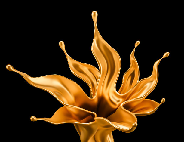 溅金黑色背景。3d渲染，3d渲染。图片下载