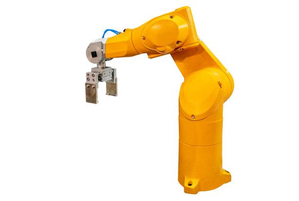 白色背景上的机器人手臂图片下载