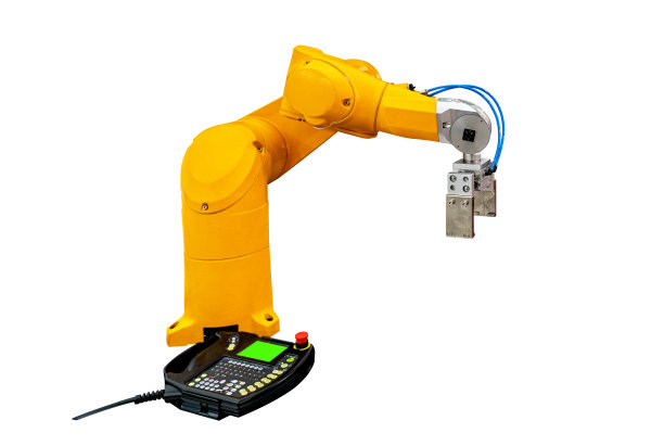 白色背景上的机器人手臂图片下载