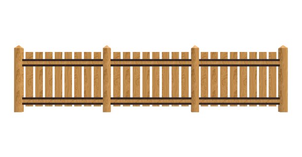 栅栏孤立在白色3D渲染图片下载