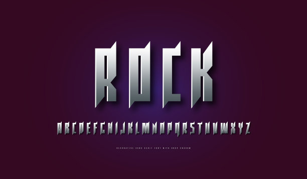 银色窄无衬线字体图片下载