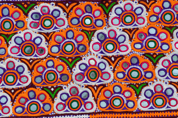 棉艺作品，美丽的棉艺观，亚洲艺术作品近观，吉普赛刺绣，时尚的刺绣艺术作品，图片下载