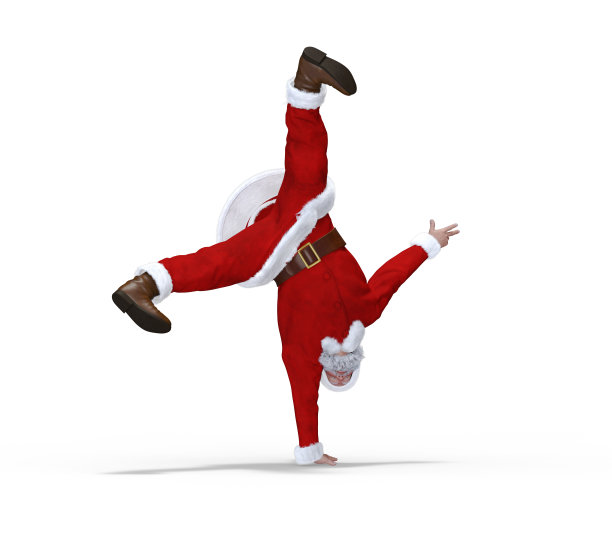 圣诞老人在白色3D渲染孤立图片下载