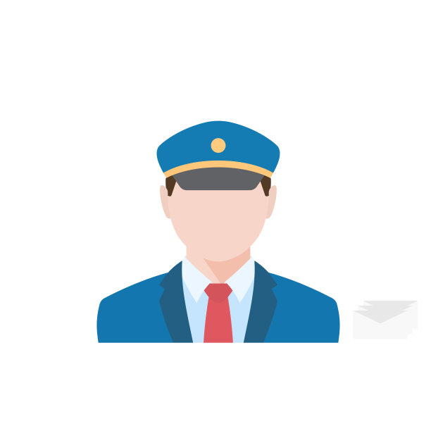 职业邮差。邮件和邮差单图标在卡通风格向量符号股票插图web。图片下载