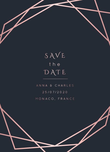 婚礼邀请玫瑰金矢量图片下载