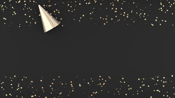 金色文字生日快乐在深灰色的背景3D插图图片下载