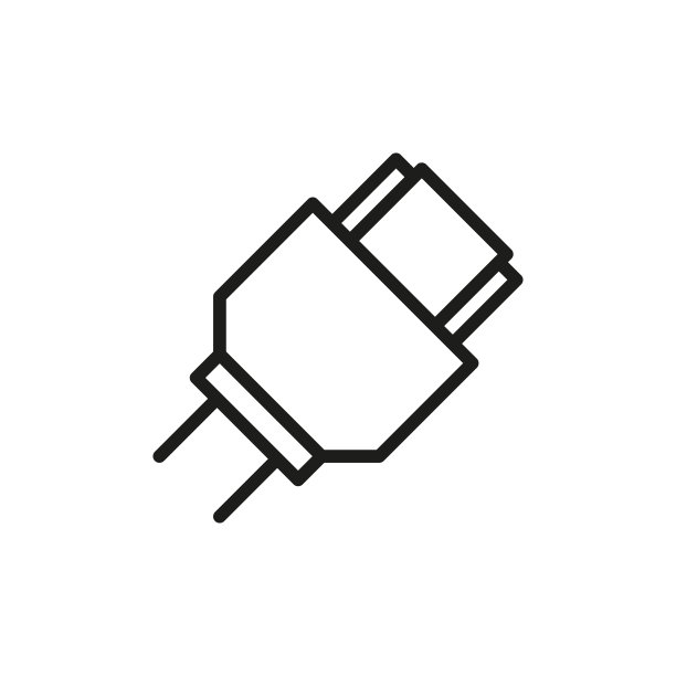 简单的电缆线路图标。图片下载