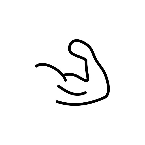 简单的肌肉线条图标。图片下载