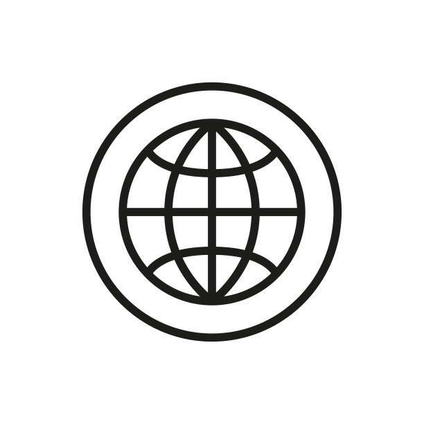 简约地球线条图标图片下载
