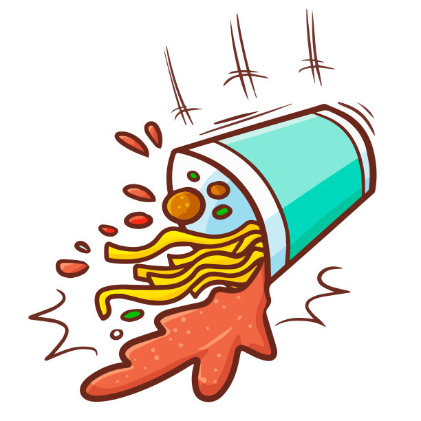 浅绿色的杯面从包装中溢出来图片下载