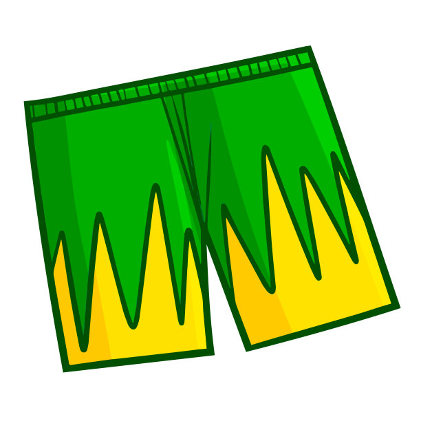 绿色黄色的运动短裤图片下载