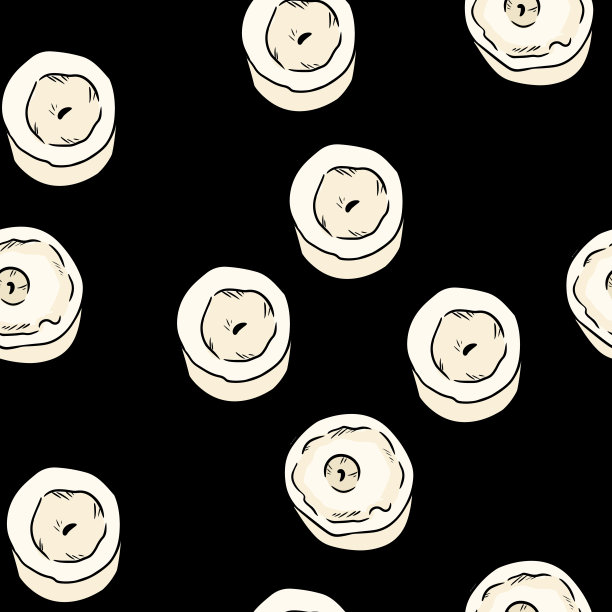 蜡烛漫画风格涂鸦俯视图无缝模式。舒适的波西米亚模板纹理背景瓷砖图片下载