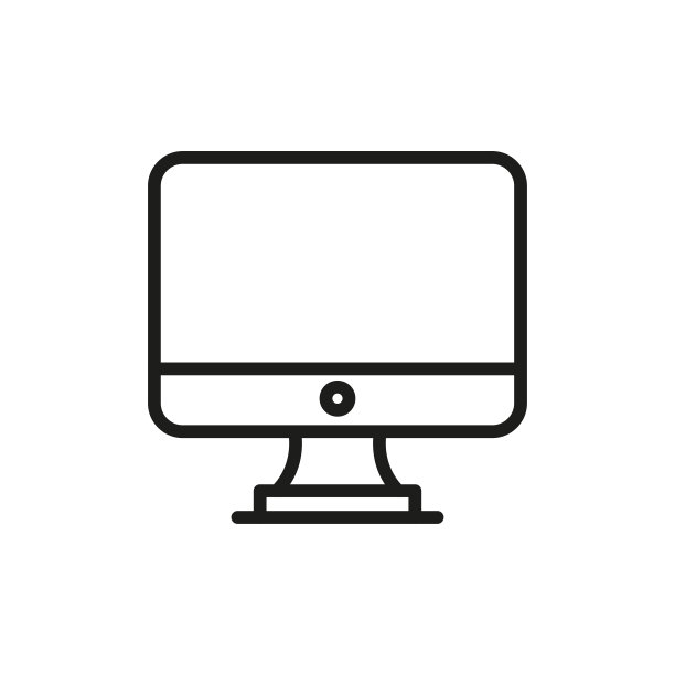 简单的电脑线条图标。图片下载
