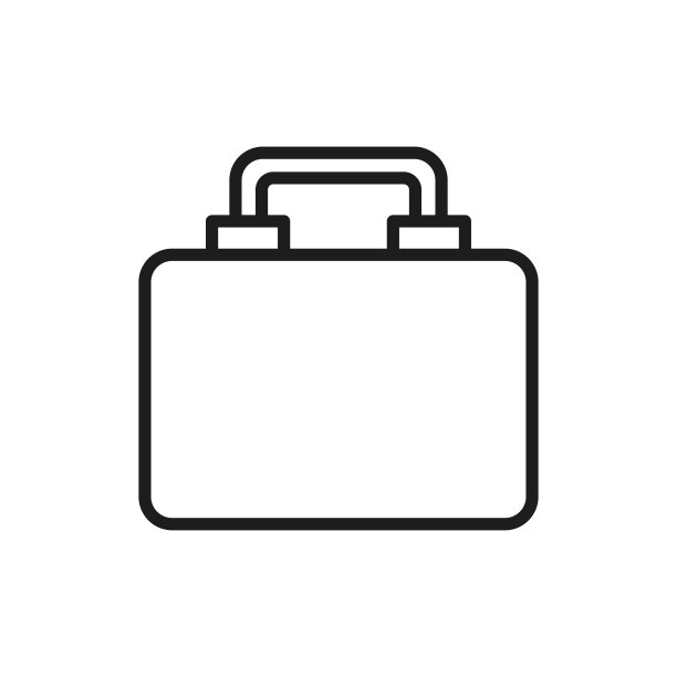 简单的公文包线图标。图片下载
