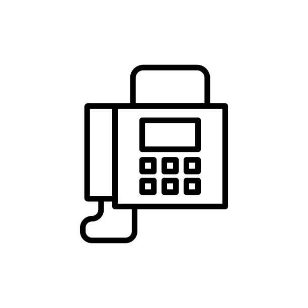 简单的传真线路图标。图片下载