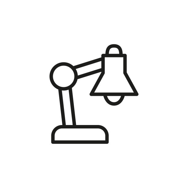 简单的台灯线条图标。图片下载